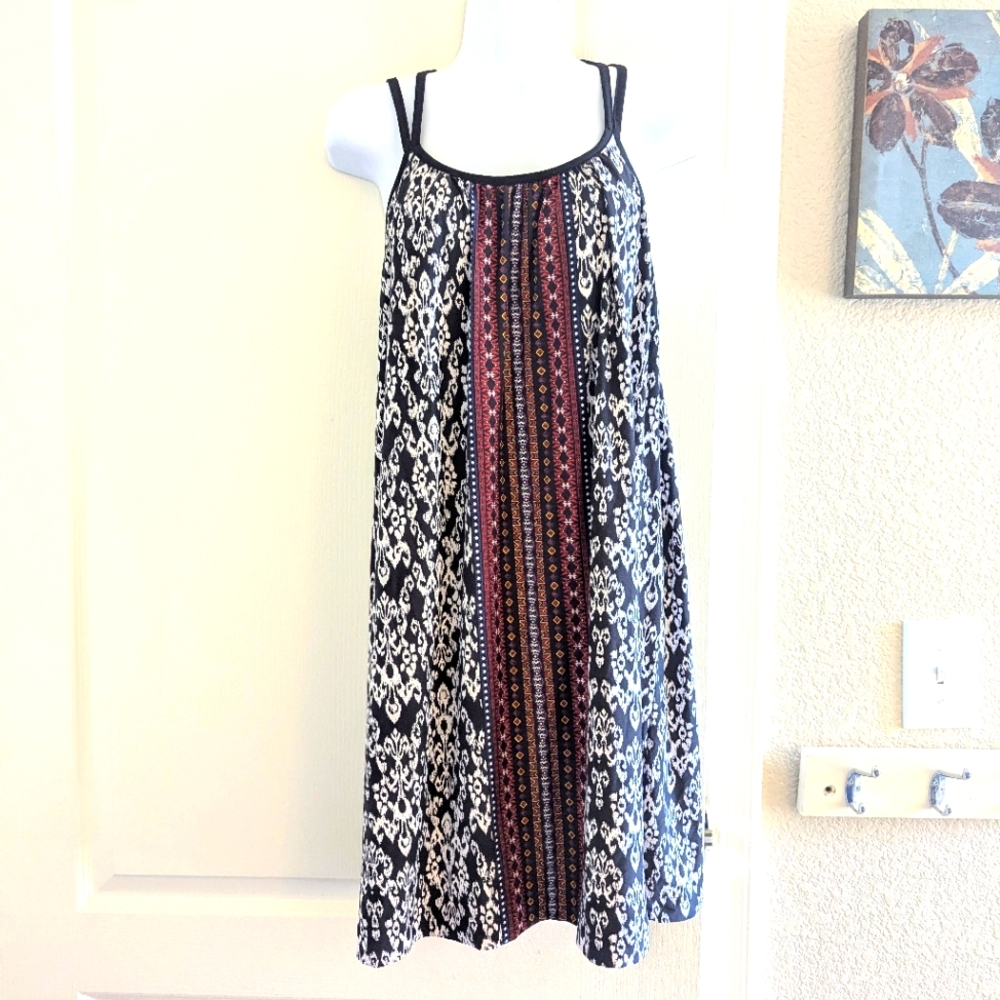 Soma red, white, and black patterned dress with shelf bra size M GUC